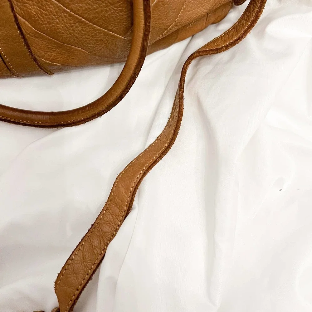 Lucky Brand Y2K Vintage 2000s Chevron Leather Tan Handbag Strap - Picture 14 of 16